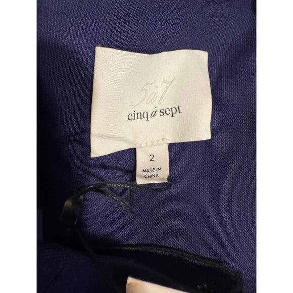 Cinq a Sept NWT Indigo Makenna Dress Keyhole Cutout Back Knee Length Dress 2 - Picture 5 of 9